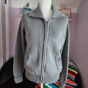 Covington Cardigan Zip Up Sweater Women's Medium (10-12) Gray Pockets